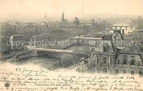 AK / Ansichtskarte Paris Panorama des sept ponts Paris