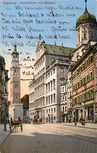 AK / Ansichtskarte Augsburg Perlachturm und Rathaus Augsburg