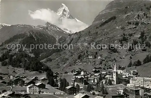 AK / Ansichtskarte Zermatt_VS mit Matterhorn Zermatt_VS