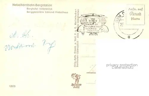AK / Ansichtskarte Nebelhornbahn Bergstation mit Berghotel Hoefatsblick und Berggaststaette Edmund Probst Haus Nebelhornbahn