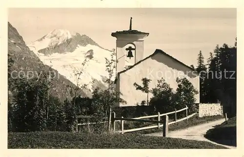 AK / Ansichtskarte Oberengadin_GR Bergkirchlein im Fextal mit Piz Tremoggia Oberengadin GR