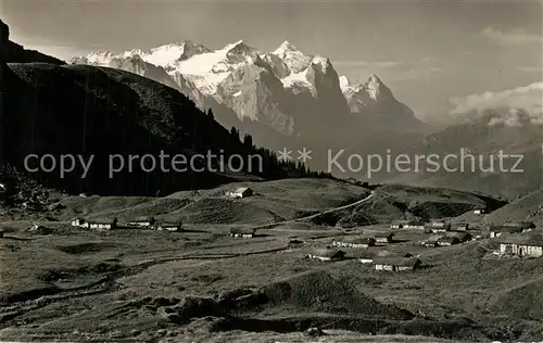 AK / Ansichtskarte Hasliberg Maegisalp mit Wetterhorngruppe und Eiger Hasliberg