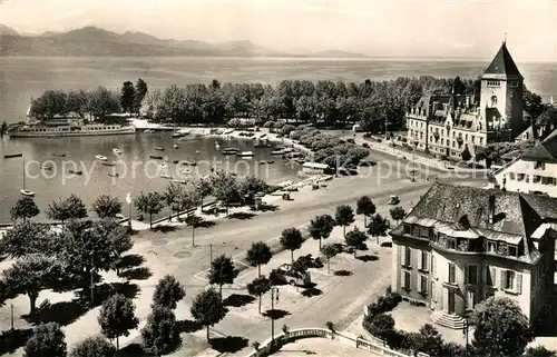 AK / Ansichtskarte Lausanne_Ouchy Les Quais et le Chateau vus de lHotel Beau Rivage Lausanne Ouchy