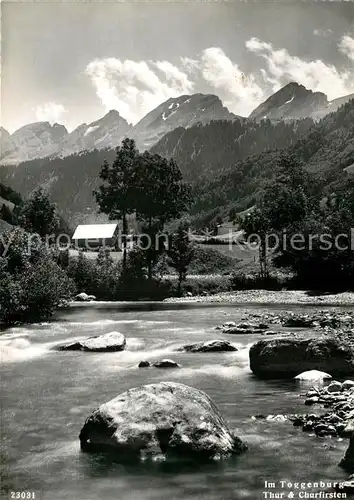 AK / Ansichtskarte Toggenburg mit Thur und Churfirsten Toggenburg