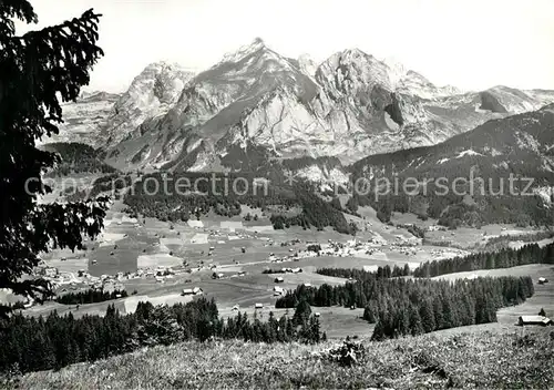 AK / Ansichtskarte Wildhaus_SG mit Saentis Schafberg und Altmann Wildhaus SG