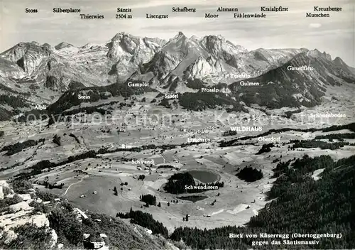 AK / Ansichtskarte Wildhaus_SG Blick vom Kaeserrug zum Saentismassiv Wildhaus SG