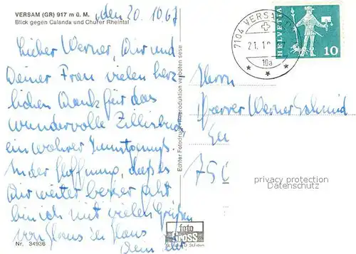 AK / Ansichtskarte Versam Blick gegen Calanda und Churer Rheintal Versam