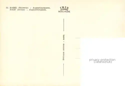 AK / Ansichtskarte Basel_BS Augustinergasse Basel_BS