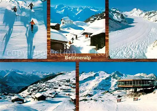 AK / Ansichtskarte Bettmeralp_VS Tiefschneeabfahrt Panorama Wintersportplatz Walliser Alpen Bettmeralp VS