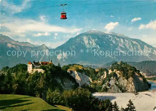 AK / Ansichtskarte Rhaezuens Schloss Schwebebahn Rhaezuens Feldis Alpenpanorama Rhaezuens