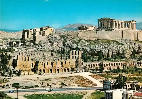 AK / Ansichtskarte Athenes_Athen Blick zur Akropolis Athenes Athen