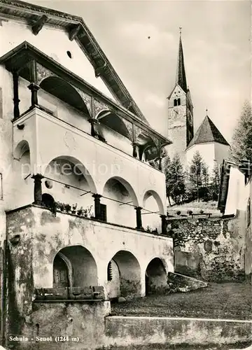 AK / Ansichtskarte Schuls_GR Ortsmotiv mit Kirche Schuls_GR