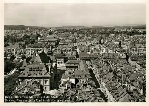 AK / Ansichtskarte Bern_BE Stadtpanorama Blick vom Muenster Bern_BE