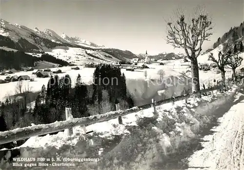 AK / Ansichtskarte Wildhaus_SG Winterpanorama Blick gegen Iltios Churfirsten Wildhaus SG