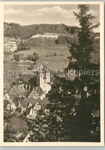 AK / Ansichtskarte Wiesensteig Kirche Panorama Wiesensteig
