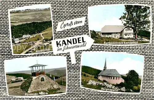 AK / Ansichtskarte Kandel_Breisgau Alpenblick Berggasthaus Kandelhof Pyramide Bergkapelle Kandel Breisgau