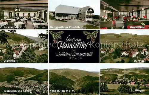 AK / Ansichtskarte Kandel_Breisgau Berggasthaus Kandelhof Glottertal Sankt Peter Sankt Maergen Kandel Breisgau