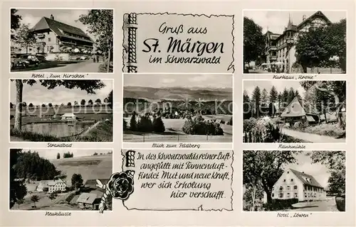 AK / Ansichtskarte St_Maergen Hotel Zum Hirschen Kurhaus Krone Strandbad Rankmuehle St_Maergen