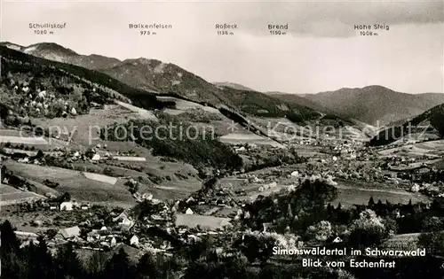 AK / Ansichtskarte Simonswaeldertal Blick vom Eschenfirst Simonswaeldertal