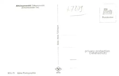 AK / Ansichtskarte Altsimonswald Simonswaelder Tal Altsimonswald