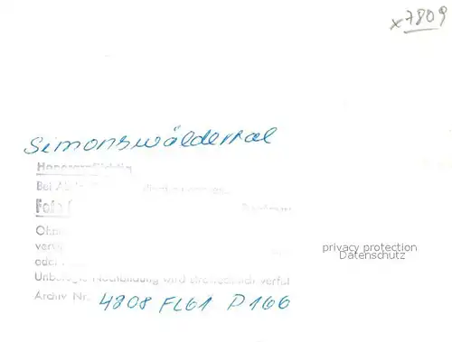 AK / Ansichtskarte Simonswaeldertal Fliegeraufnahme Simonswaeldertal