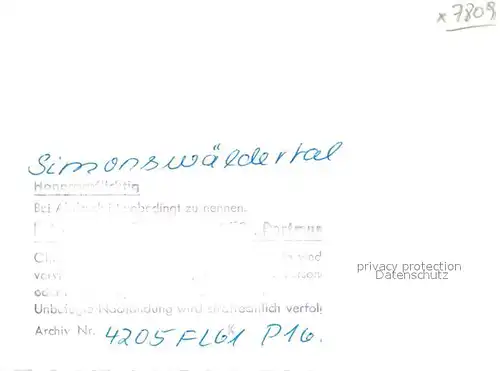 AK / Ansichtskarte Simonswaeldertal Fliegeraufnahme Simonswaeldertal