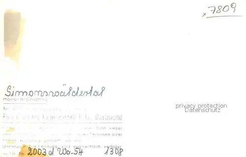 AK / Ansichtskarte Simonswaeldertal Panorama Simonswaeldertal