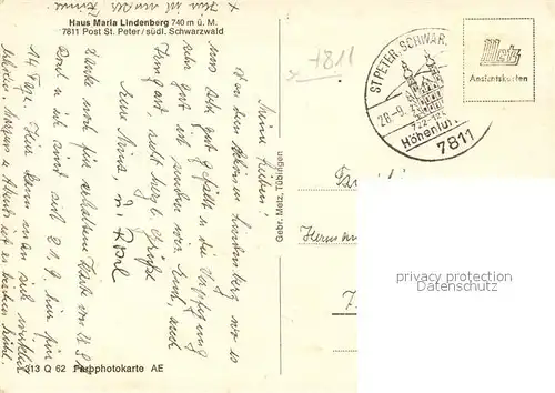 AK / Ansichtskarte Peter_Schwarzwald_St Haus Maria Lindenberg Peter_Schwarzwald_St