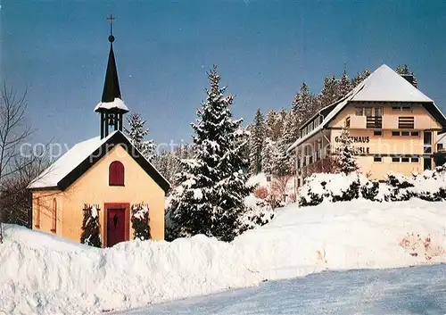 AK / Ansichtskarte Neuhaeusle Gasthaus Sonne Kapelle Winteraufnahme Neuhaeusle