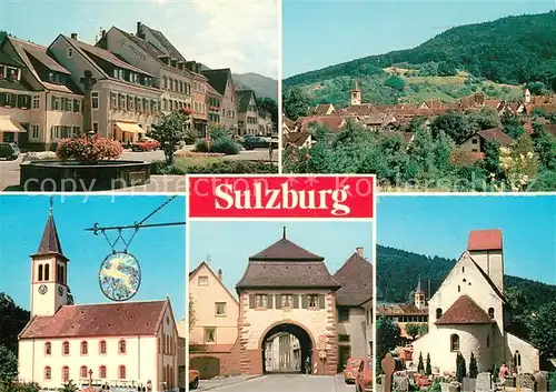AK / Ansichtskarte Sulzburg_Freiburg Kirche Stadttor Friedhof Brunnen Sulzburg Freiburg