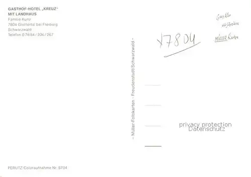 AK / Ansichtskarte Glottertal Gasthaus Kreuz Panorama Glottertal