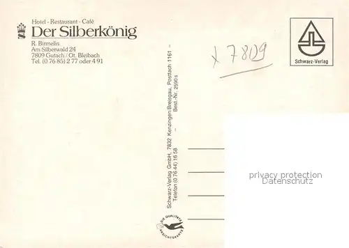 AK / Ansichtskarte Gutach_Schwarzwald Hotel Restaurant Der Silberkoenig Gutach Schwarzwald
