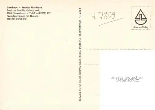 AK / Ansichtskarte Oberwinden_Elztal Gasthaus Waldhorn Oberwinden Elztal