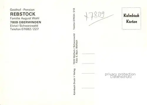 AK / Ansichtskarte Oberwinden_Elztal Gasthaus Rebstock Oberwinden Elztal