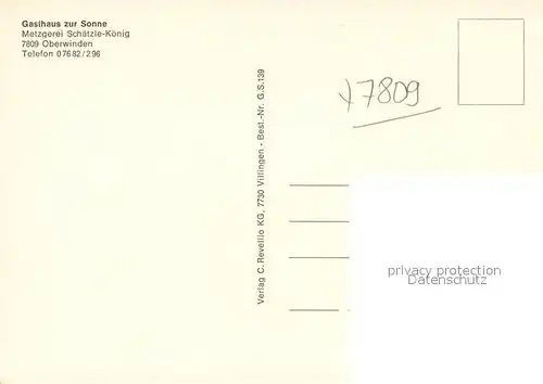 AK / Ansichtskarte Oberwinden_Elztal Gasthaus Sonne Oberwinden Elztal