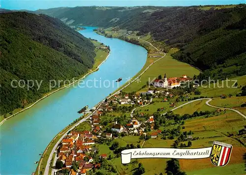 AK / Ansichtskarte Engelhartszell_Donau_Oberoesterreich Fliegeraufnahme Engelhartszell_Donau