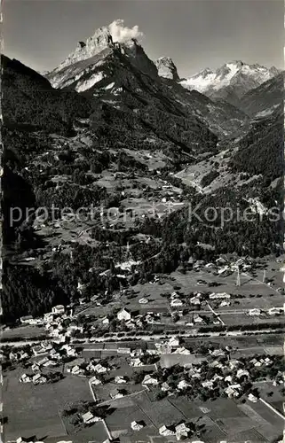 AK / Ansichtskarte Innertkirchen Fliegeraufnahme mit Sustenstrasse und Gadmental Tellistock Titlis Fuenffingerstoecke Innertkirchen