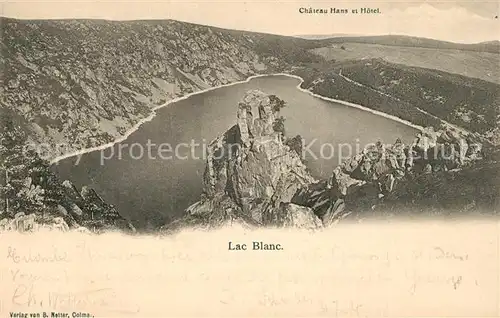 AK / Ansichtskarte Lac_Blanc_Haut Rhin Lac avec Chateau Hans et Motel Lac_Blanc_Haut Rhin