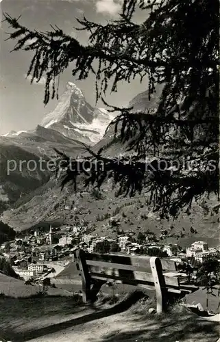 AK / Ansichtskarte Zermatt_VS mit Matterhorn Zermatt_VS