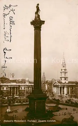 AK / Ansichtskarte London Nelsons Monument Trafalgar Square London