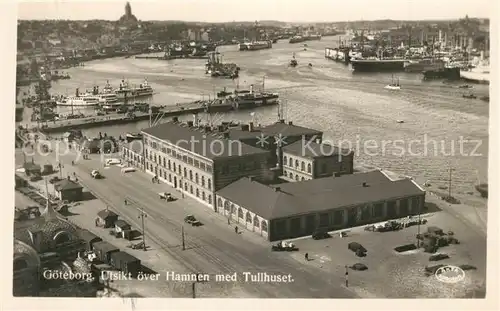AK / Ansichtskarte Goeteborg Utsikt oever Hamnen med Tullhuset Goeteborg