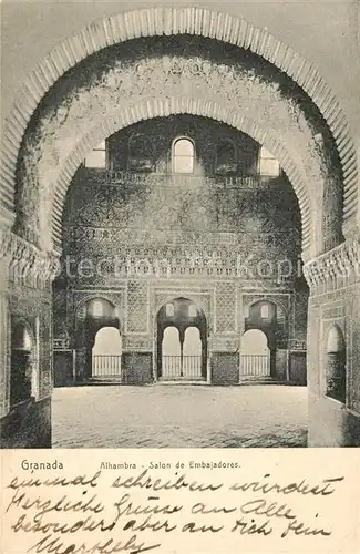 AK / Ansichtskarte Granada Alhambra Salon de Embajadores Granada