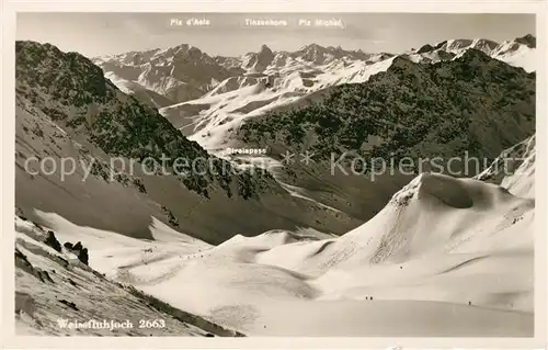 AK / Ansichtskarte Weissfluhjoch Abfahrtsroute Strela Davos Weissfluhjoch