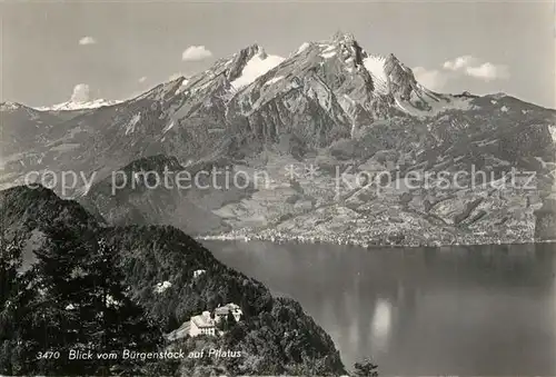 AK / Ansichtskarte Pilatus_Kulm Blick vom Buergenstock Pilatus_Kulm