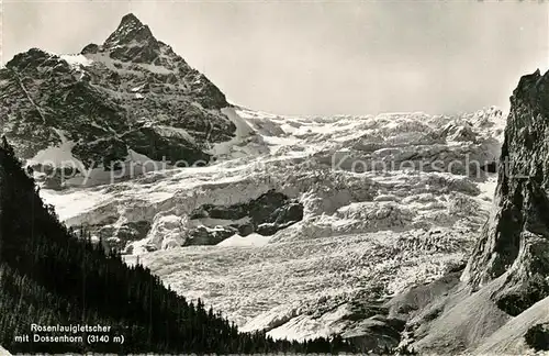 AK / Ansichtskarte Meiringen_BE Rosenlauigletscher mit Dossenhorn Meiringen BE