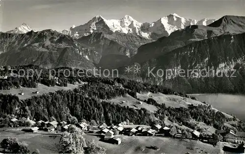 AK / Ansichtskarte Beatenberg mit Schreckhorn Eiger Moench und Jungfrau Beatenberg