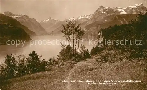 AK / Ansichtskarte Vierwaldstaettersee_SZ Blick von Seelisberg mit Urnerberge Vierwaldstaettersee_SZ