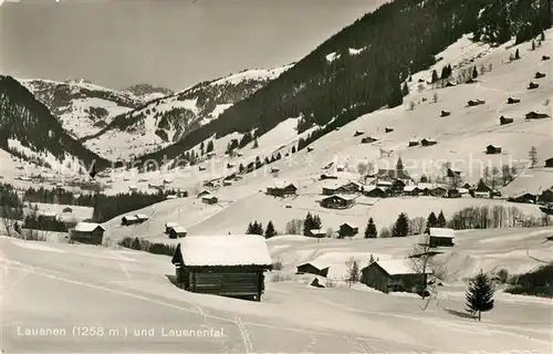 AK / Ansichtskarte Lauenen Winterpanorama Lauenental Lauenen