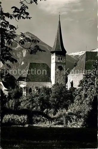 AK / Ansichtskarte Interlaken_BE Ortsmotiv mit protestantischer Kirche Alpen Interlaken_BE
