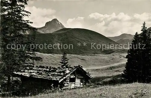 AK / Ansichtskarte Adelboden Berghuette am Hahnenmoos Regenbolshorn Berner Alpen Adelboden